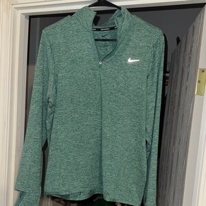 Nike Women's Heathered Green Quarter-Zip Sweatshirt